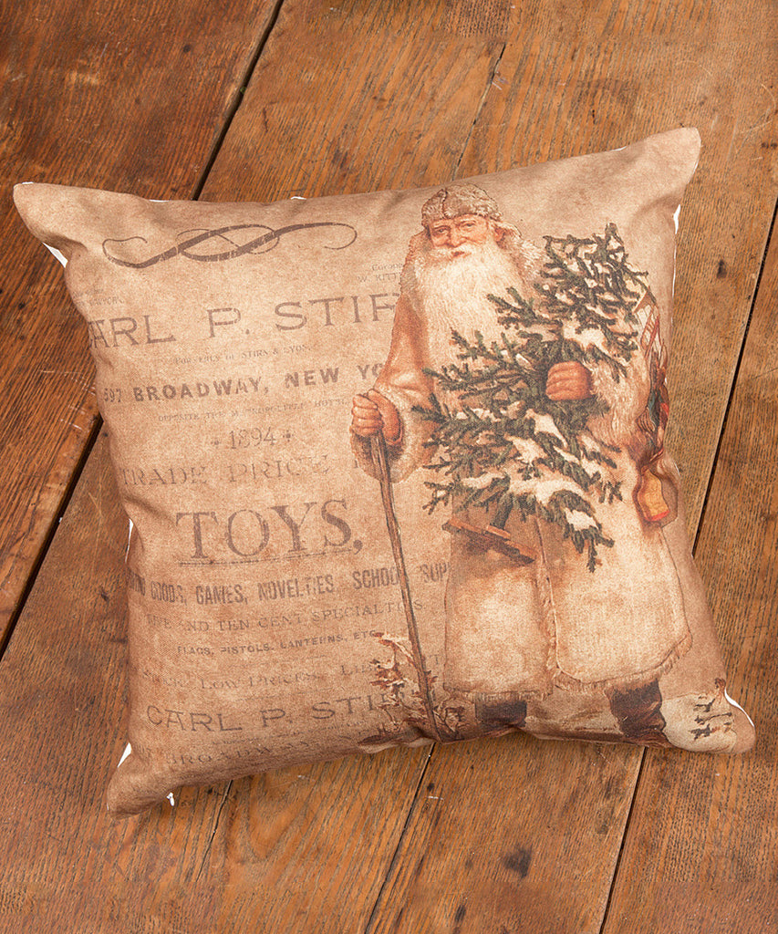 White Vintage Santa Pillow