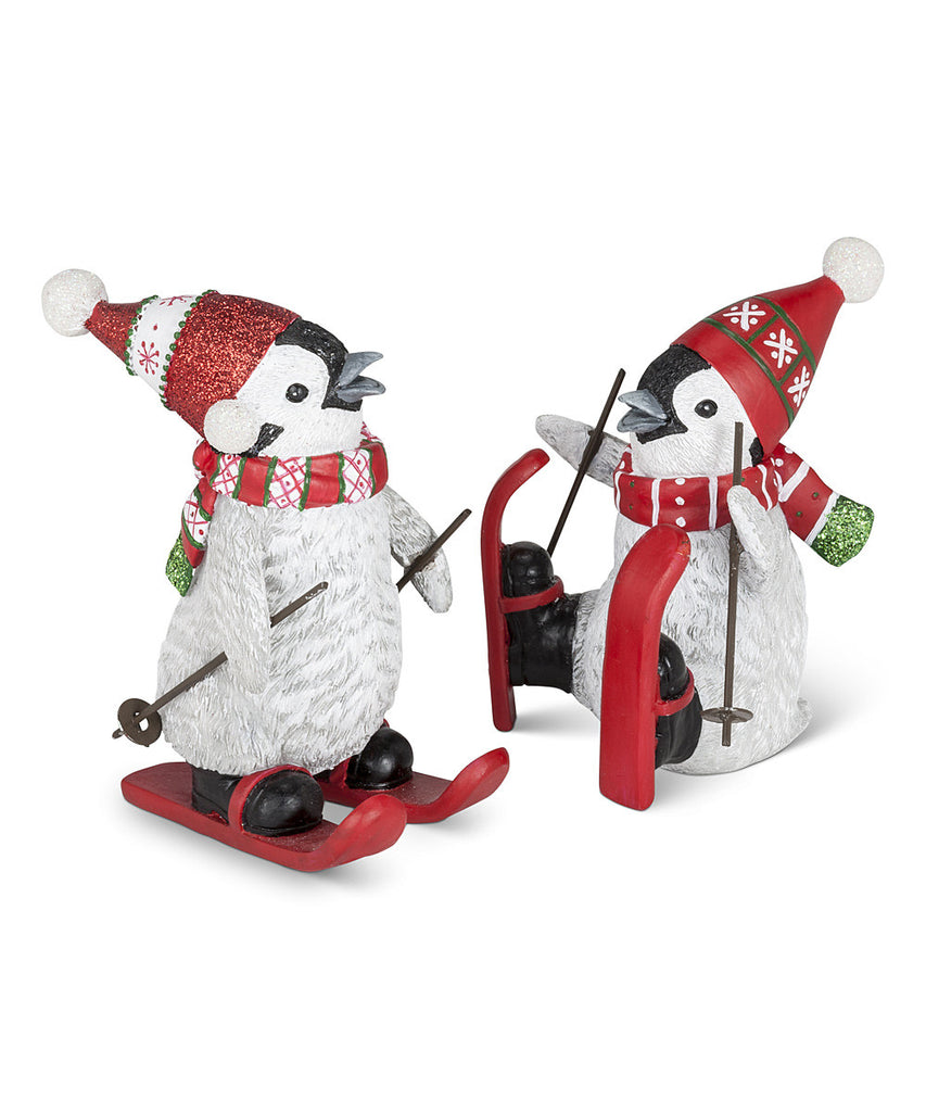 Skiing Winter Penguin Figurine Set