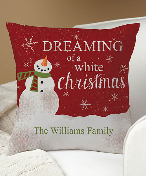 'Dreaming Of A White Christmas' Personalized Pillow