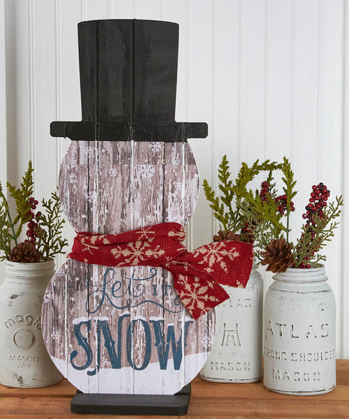 Unfinished Etched Snowman Décor