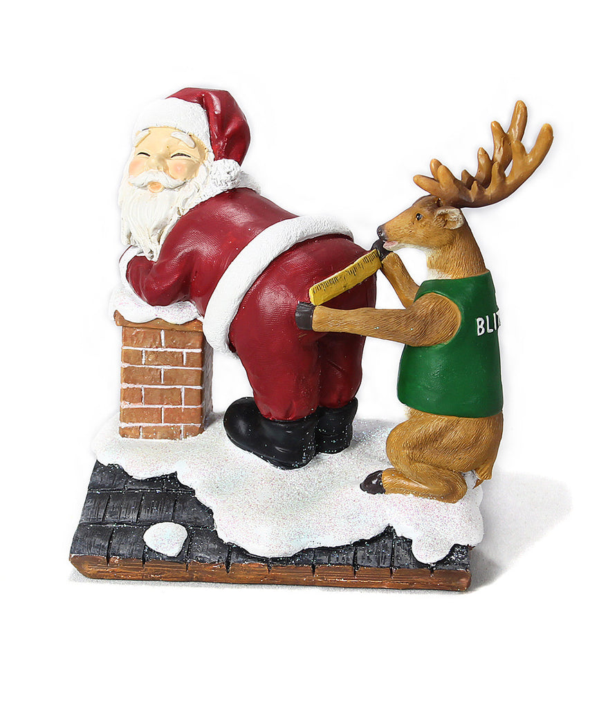 Reindeer Measuring Santa Figurine