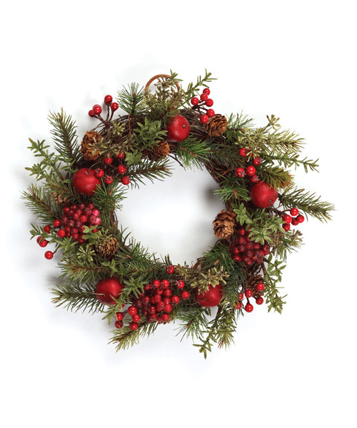 Pine, Holly & Apple Wreath