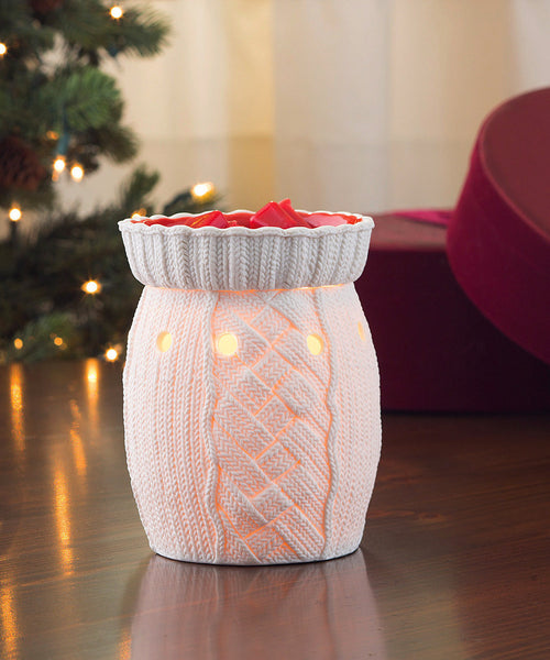 White & Red Holiday Sweater Illumination Wax Warmer