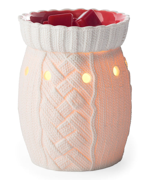 White & Red Holiday Sweater Illumination Wax Warmer